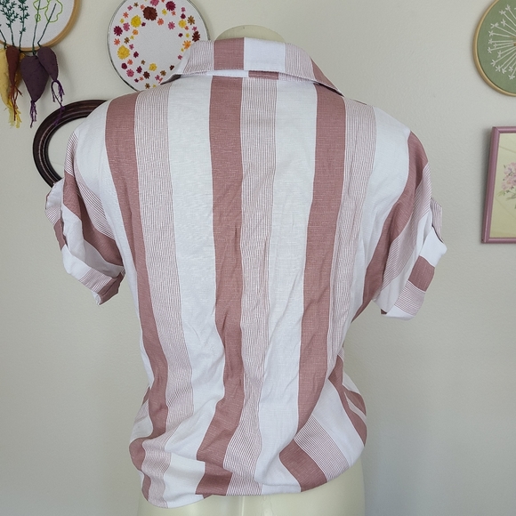 ASOS Tie Front Mauve Pink Button Picnic Shirt | M - Picture 10 of 13